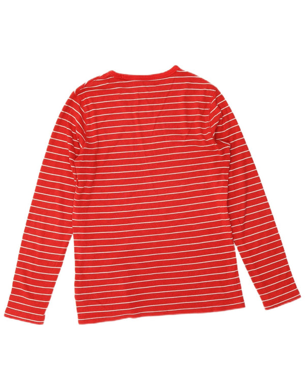 Gap Hombre Top Manga Larga XS Algodón A Rayas Rojas