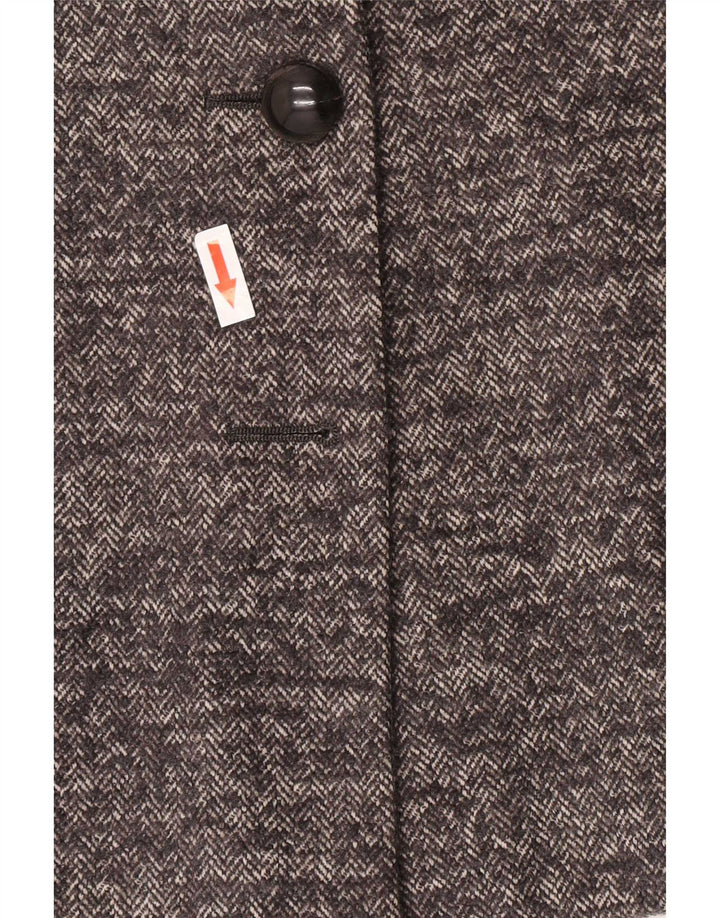 Max Mara Chaqueta tipo blazer con 1 botón para mujer Reino Unido 42 Lana en espiga gris medio