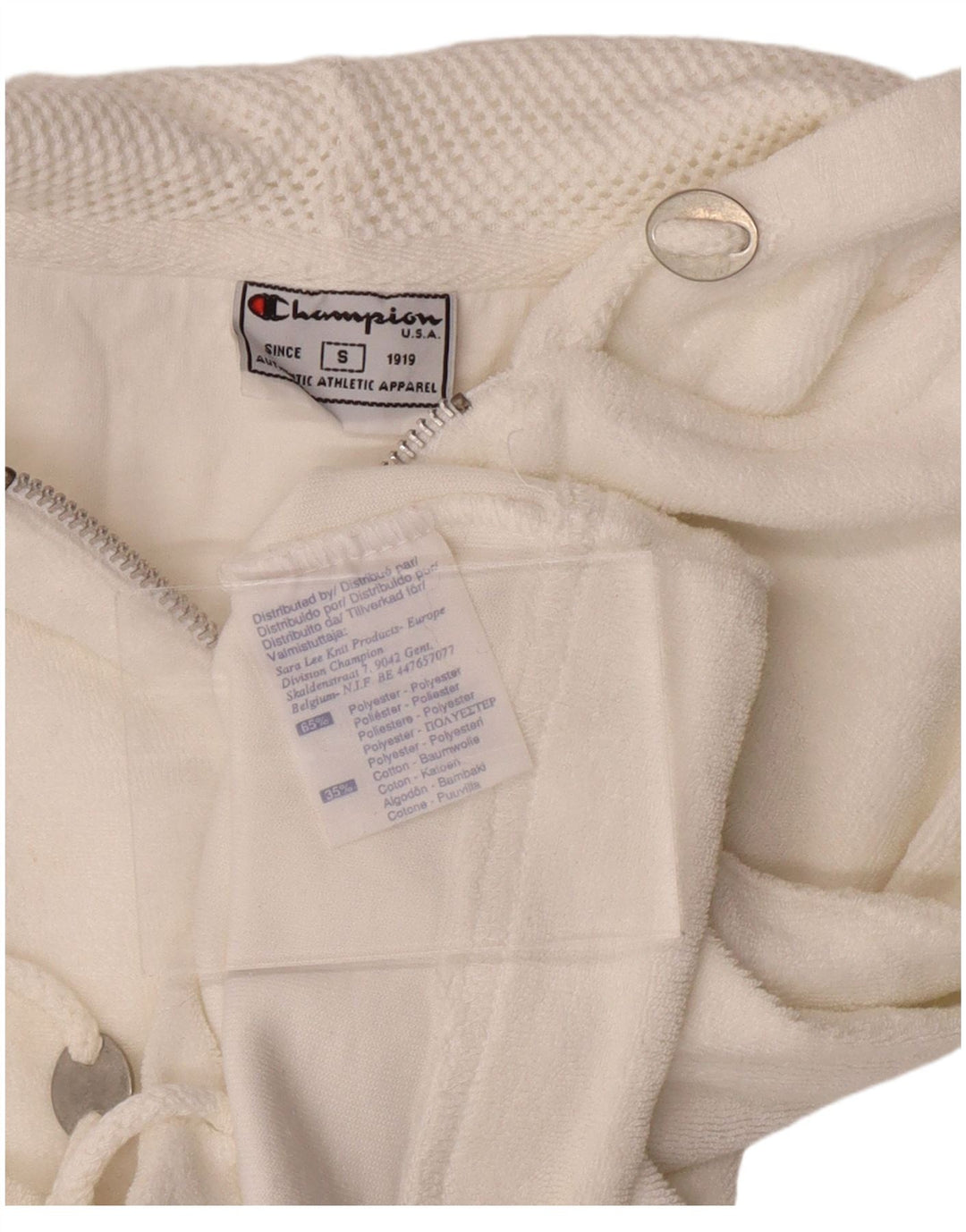CHAMPION Suéter con capucha y cremallera sin mangas para mujer UK 10 Small White