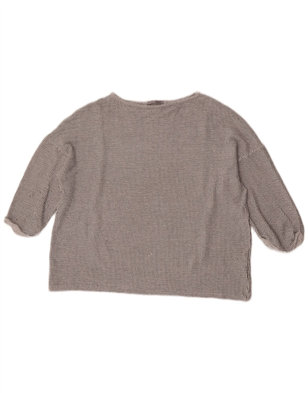 Zara Blusa extragrande de manga 3/4 para mujer UK 44 Gris medio a rayas