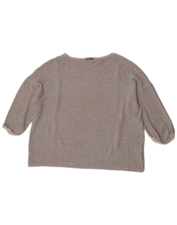 Zara Blusa extragrande de manga 3/4 para mujer UK 44 Gris medio a rayas