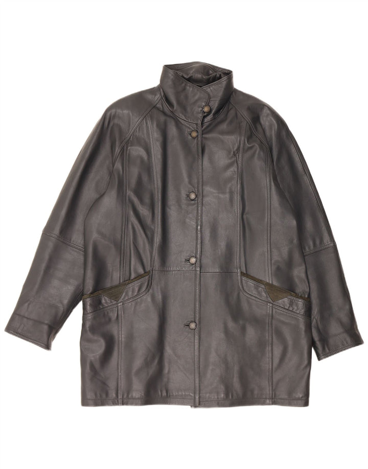 Abrigo de cuero extragrande para mujer Barisal EU 40 Medium Black