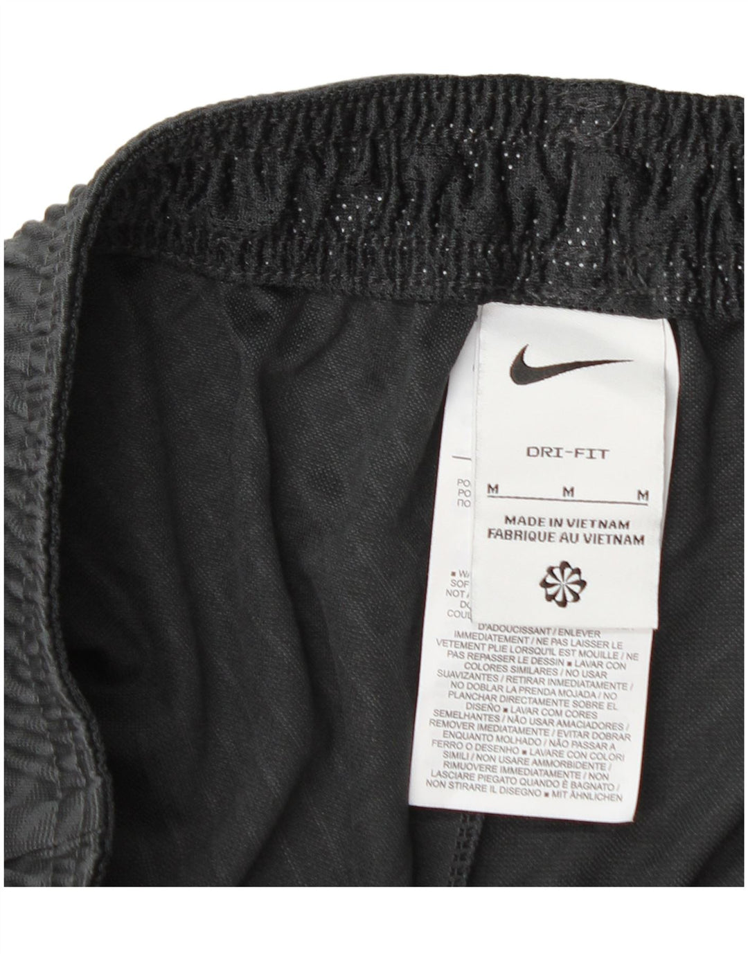 Pantalones cortos deportivos Nike Dri Fit para hombre Poliéster geométrico negro mediano
