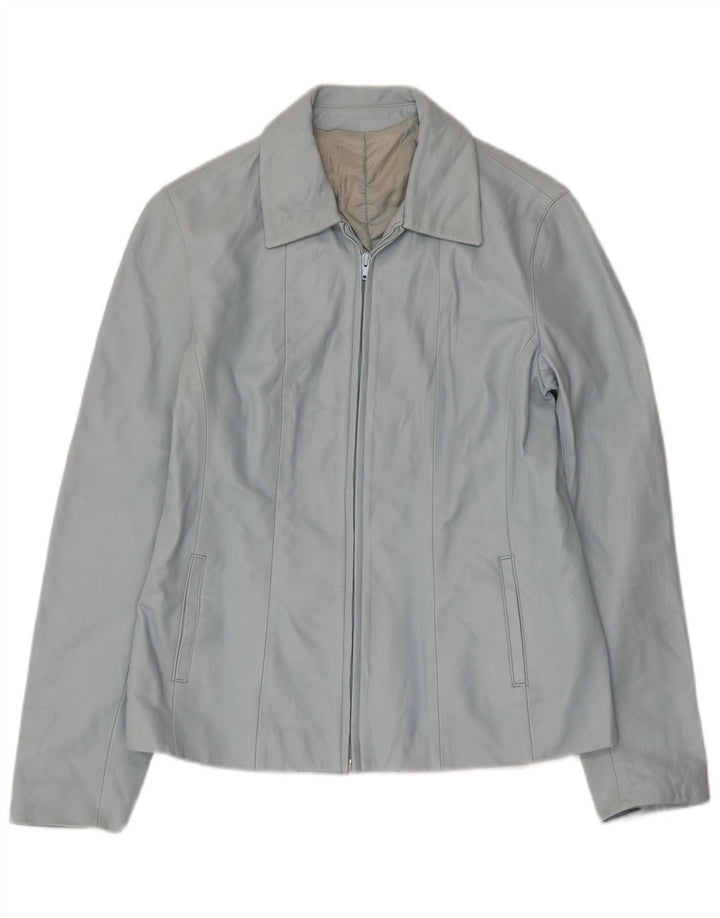VINTAGE Chaqueta de cuero para mujer IT 46 Cuero azul grande