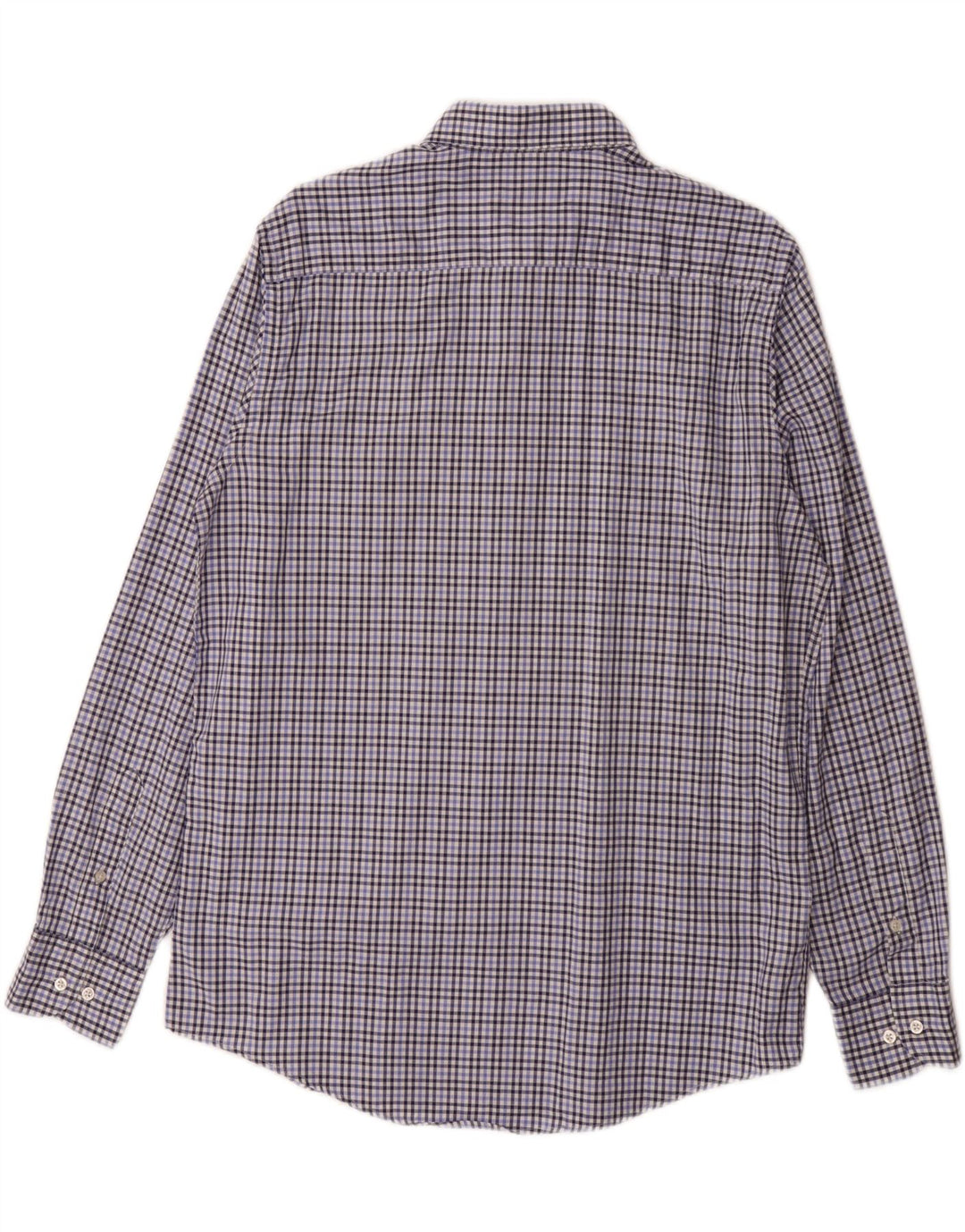 MASSIMO DUTTI Mens Finest Fabric Shirt Large Blue Check Cotton Vintage Massimo Dutti and Second-Hand Massimo Dutti from Messina Hembry 