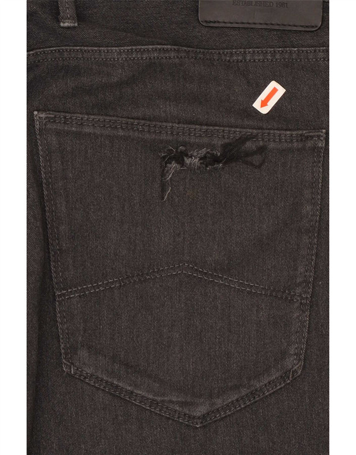 Armani Mens Slim Jeans W36 L30 Algodón Negro