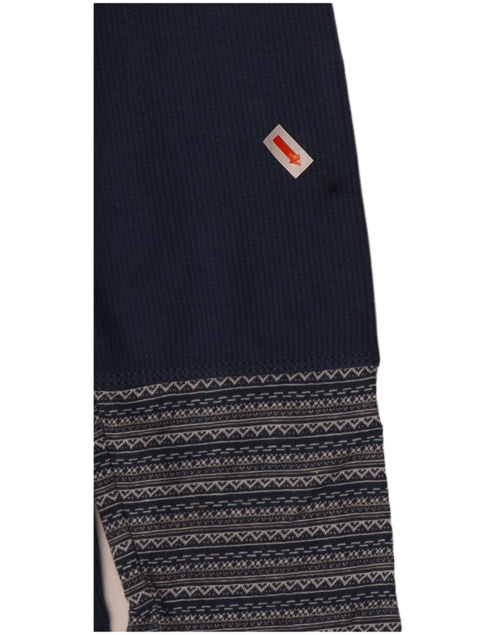 EDDIE BAUER Top para mujer de manga larga UK 16 Grande Algodón a rayas azul marino