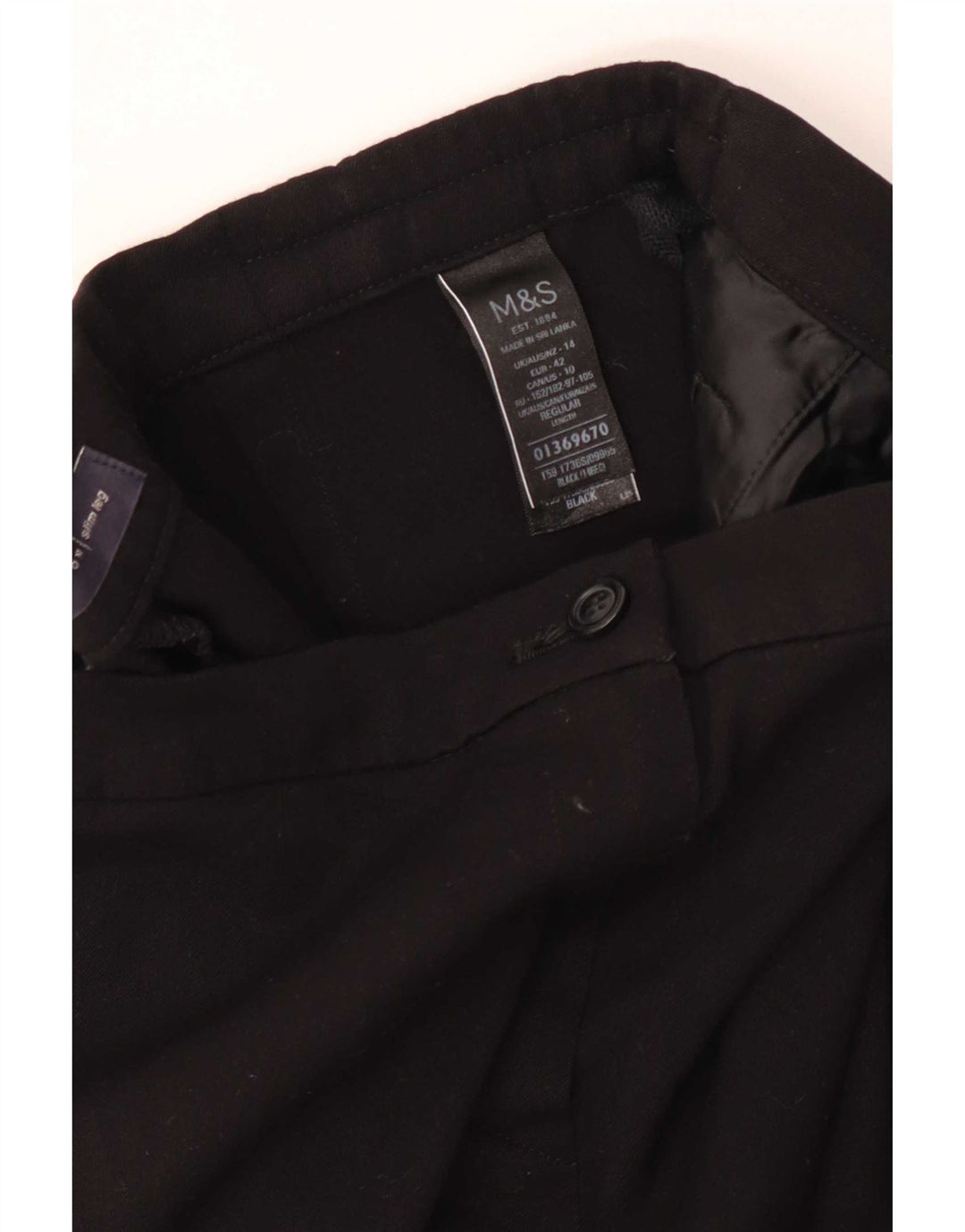 Marks & Spencer Pantalones casuales para mujer UK 40 Large W34 L30 Poliéster negro