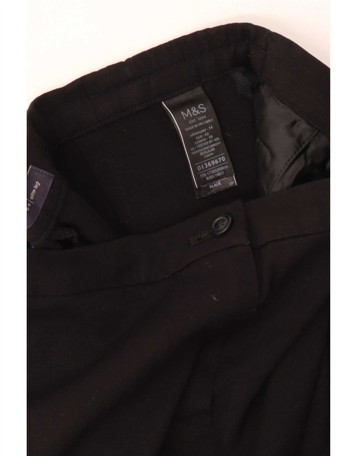 Marks & Spencer Pantalones casuales para mujer UK 40 Large W34 L30 Poliéster negro