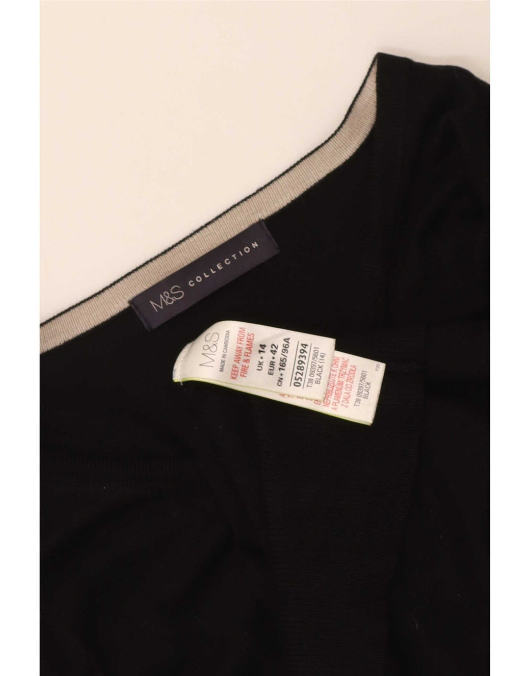 Marks & Spencer Suéter tipo cárdigan para mujer UK 44 Viscosa negra mediana