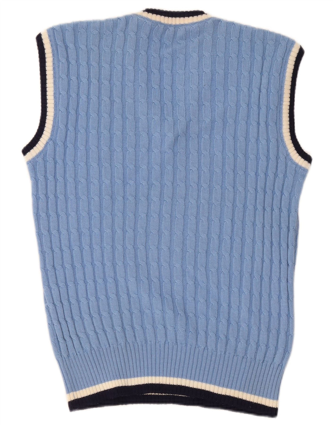 Vintage hombres chaleco tanque top pequeño azul rayas clásico