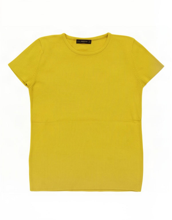 Zara Camiseta Mujer Top UK 40 Viscosa Verde Medio