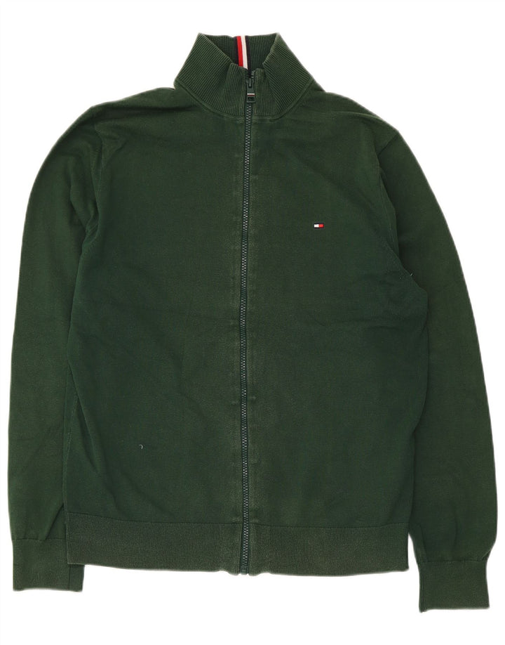 Tommy Hilfiger Suéter tipo cárdigan con cremallera completa para hombre Algodón verde medio
