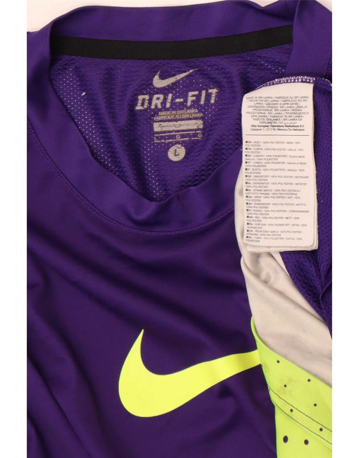 Nike Camiseta Dri Fit Graphic para hombre Top poliéster geométrico morado grande