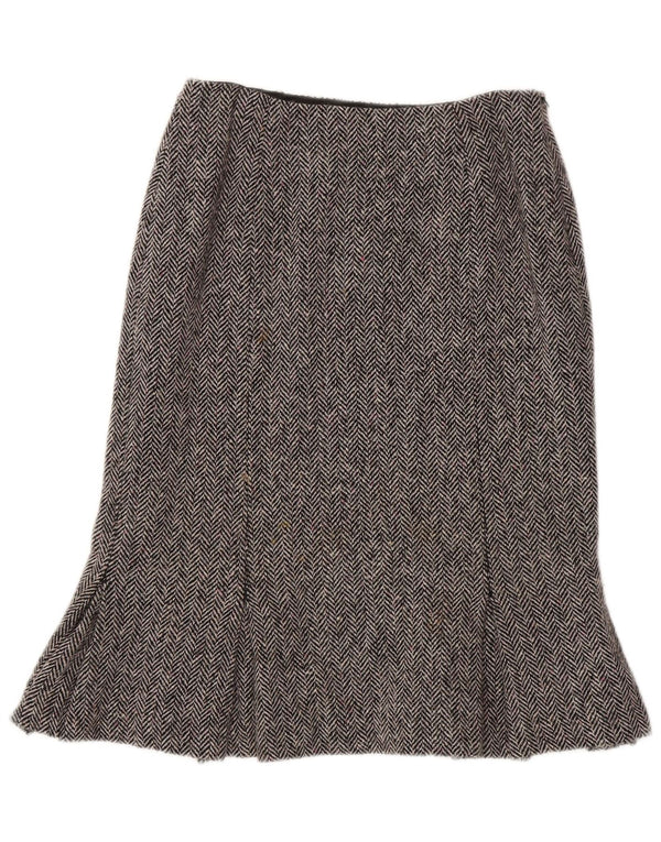 Hobbs Falda Peplum para Mujer UK 10 Small W26 Lana de Espiga Gris