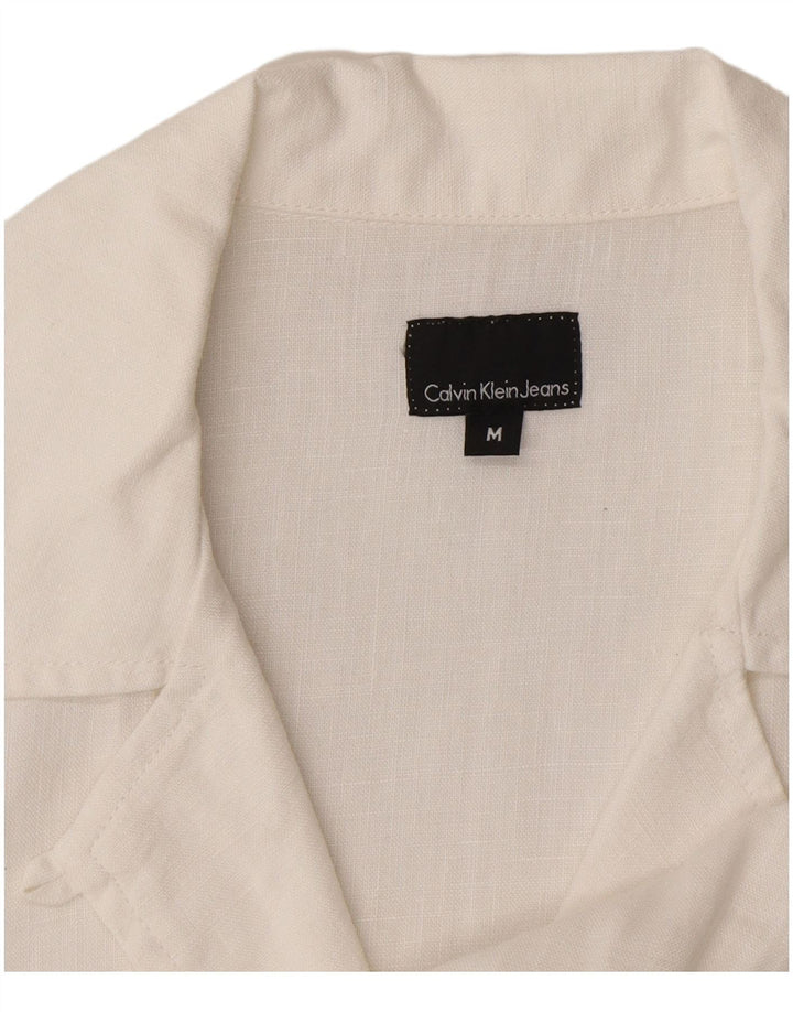 Calvin Klein Jeans Vestido acampanado para mujer UK 44 Mediano Blanco