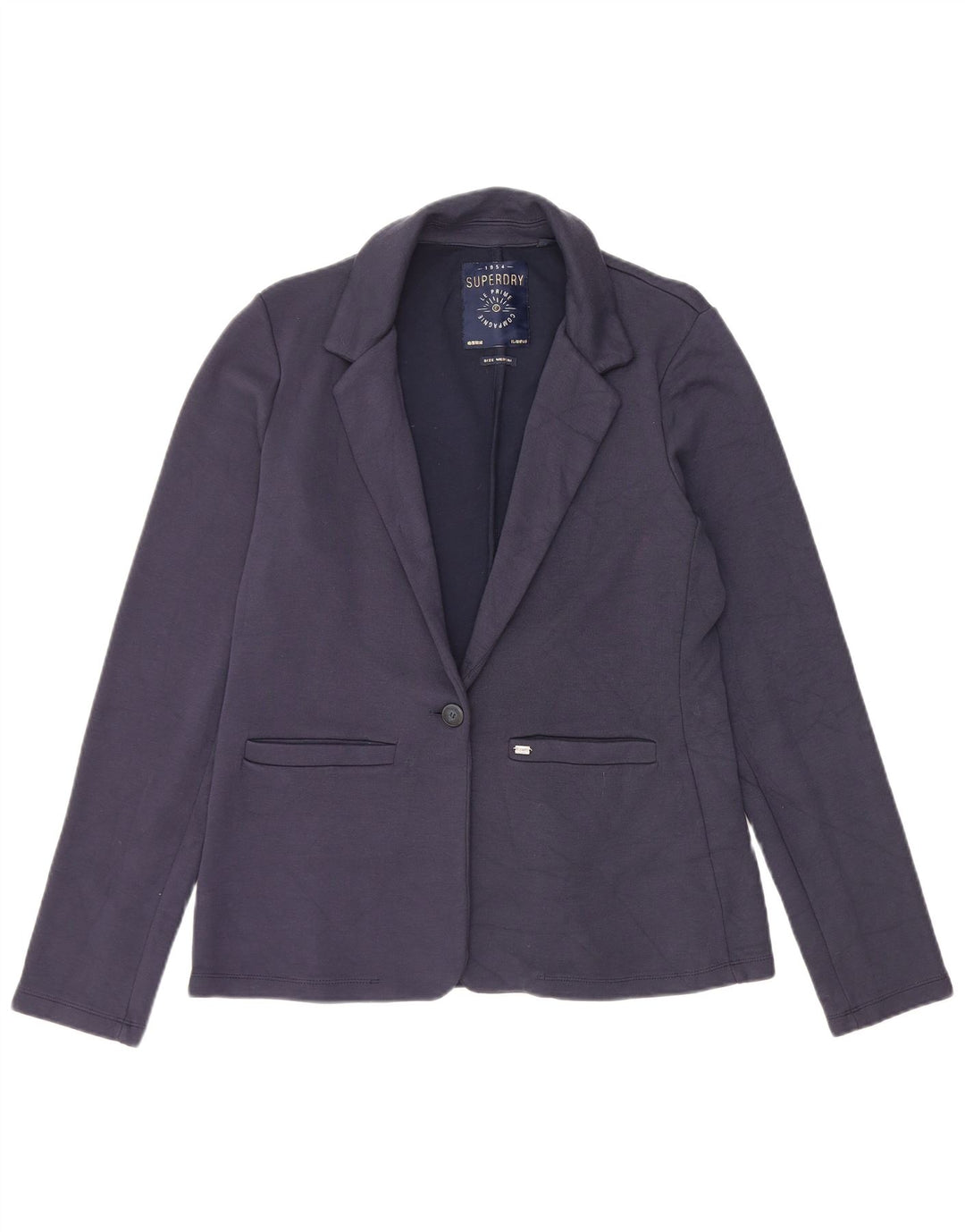 Superdry Chaqueta tipo blazer de 1 botón para mujer Reino Unido 44 Algodón azul marino mediano