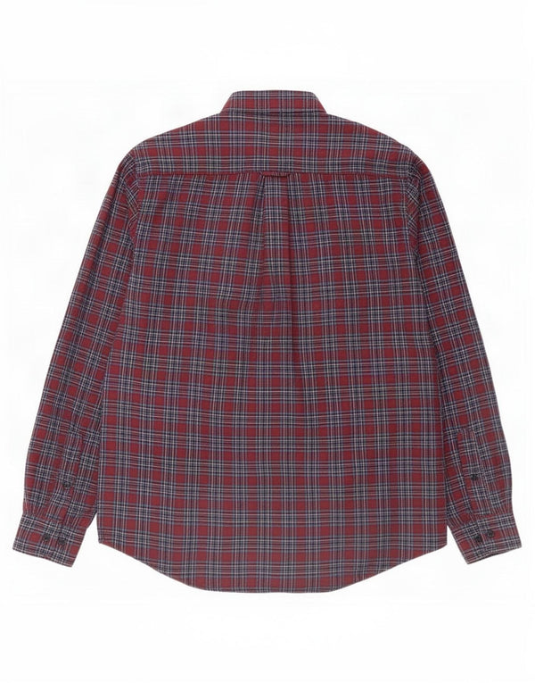 James Pringle Camisa de franela para hombre Poliéster a cuadros burdeos medio