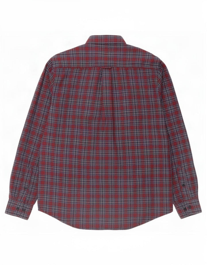 James Pringle Camisa de franela para hombre Poliéster a cuadros burdeos medio
