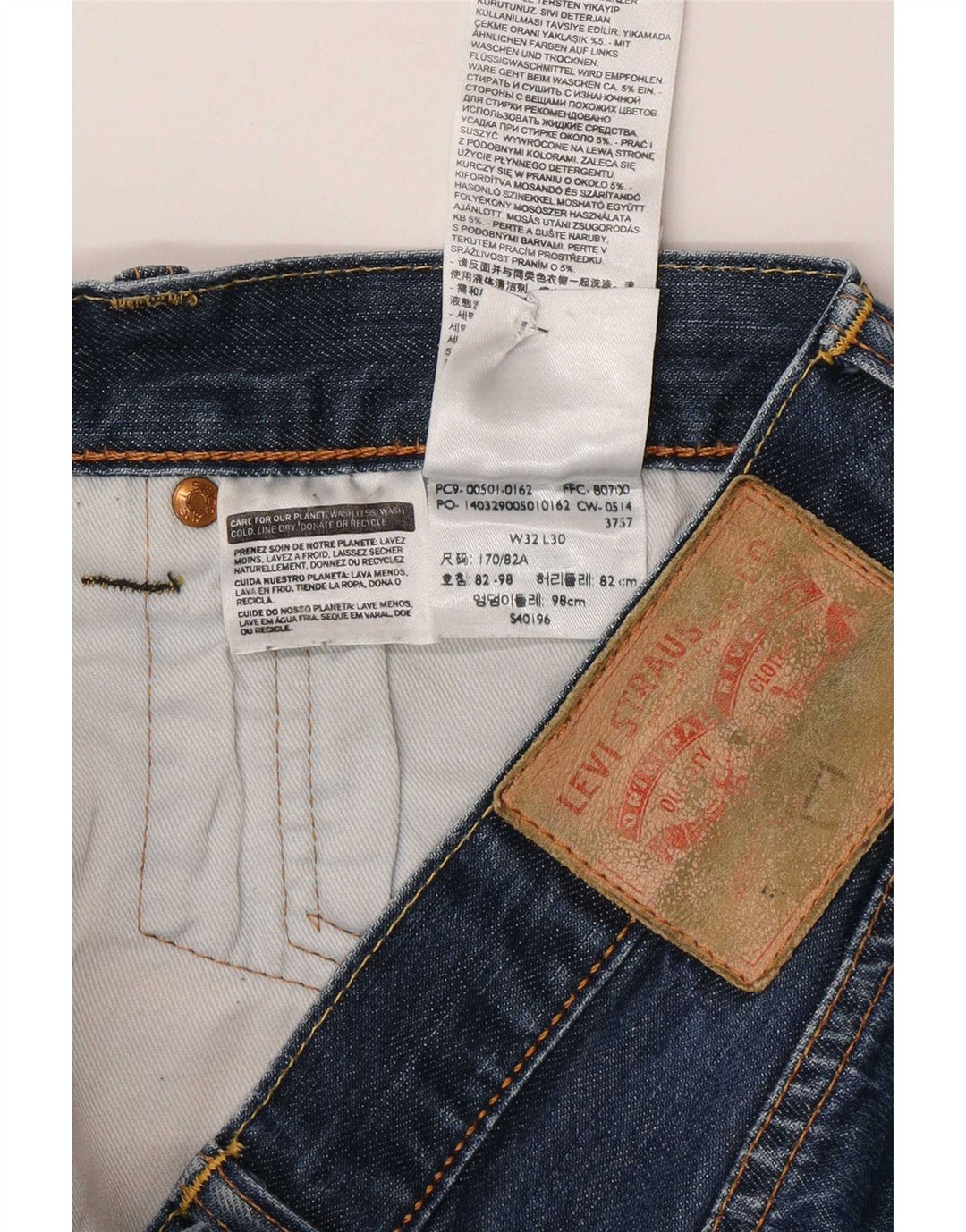 Vaqueros Levi's Hombre Rectos W32 L30 Algodón Azul