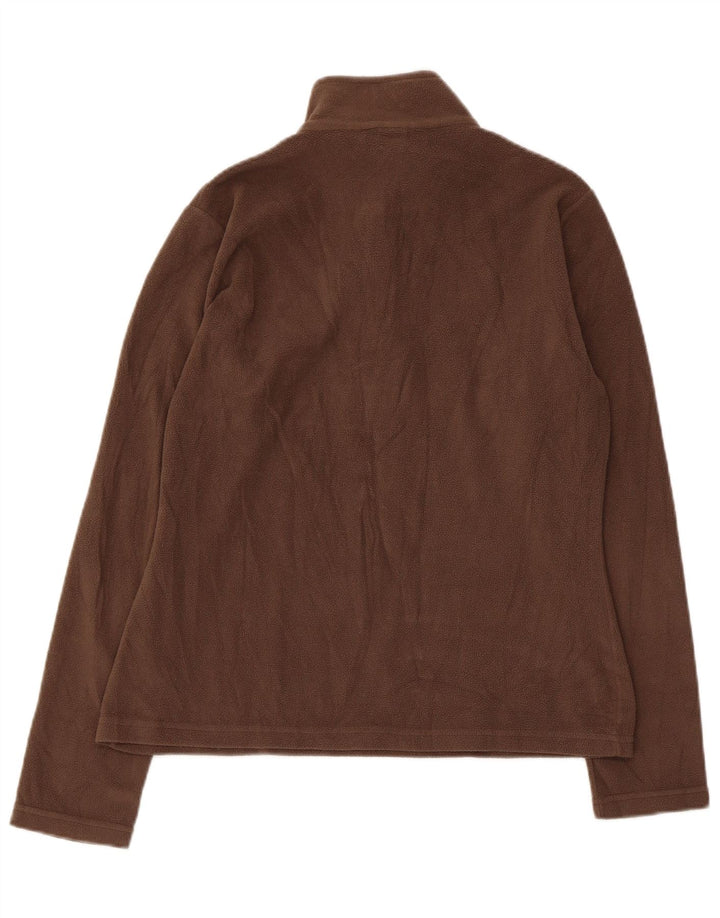 Brugi Jersey de forro polar con cuello y cremallera para mujer UK 44 Grande Poliéster marrón