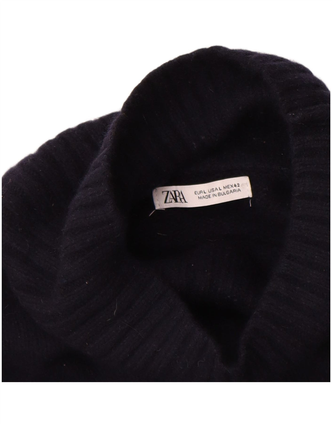 Zara Hombre Jersey De Cuello Vuelto Jersey Grande De Lana Azul Marino