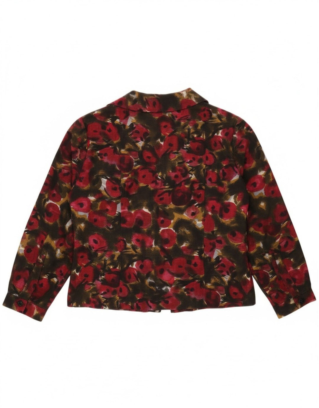 Vintage mujer camisa blusa Reino Unido 16 grande multicolor floral