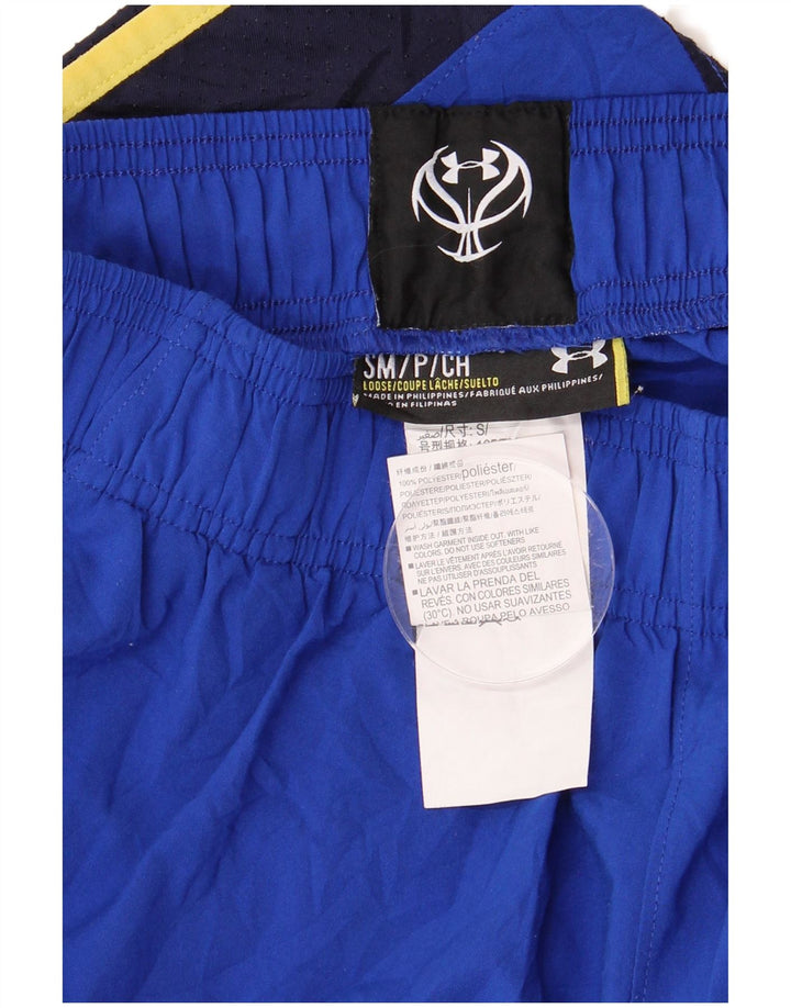 Under Armour Pantalón corto deportivo para hombre Poliéster color block azul pequeño