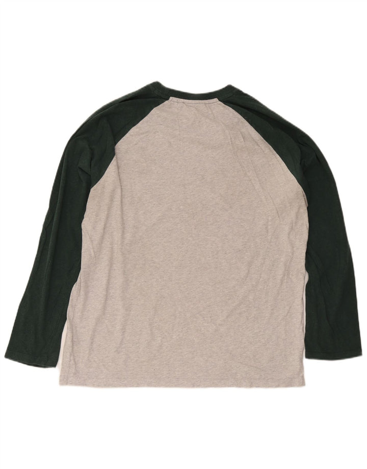 Superdry Camiseta de manga larga para hombre, talla 2XL, algodón gris color block