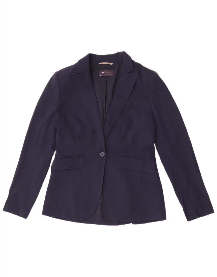 Marks & Spencer Chaqueta tipo blazer con 1 botón para mujer UK 10 Small Azul marino