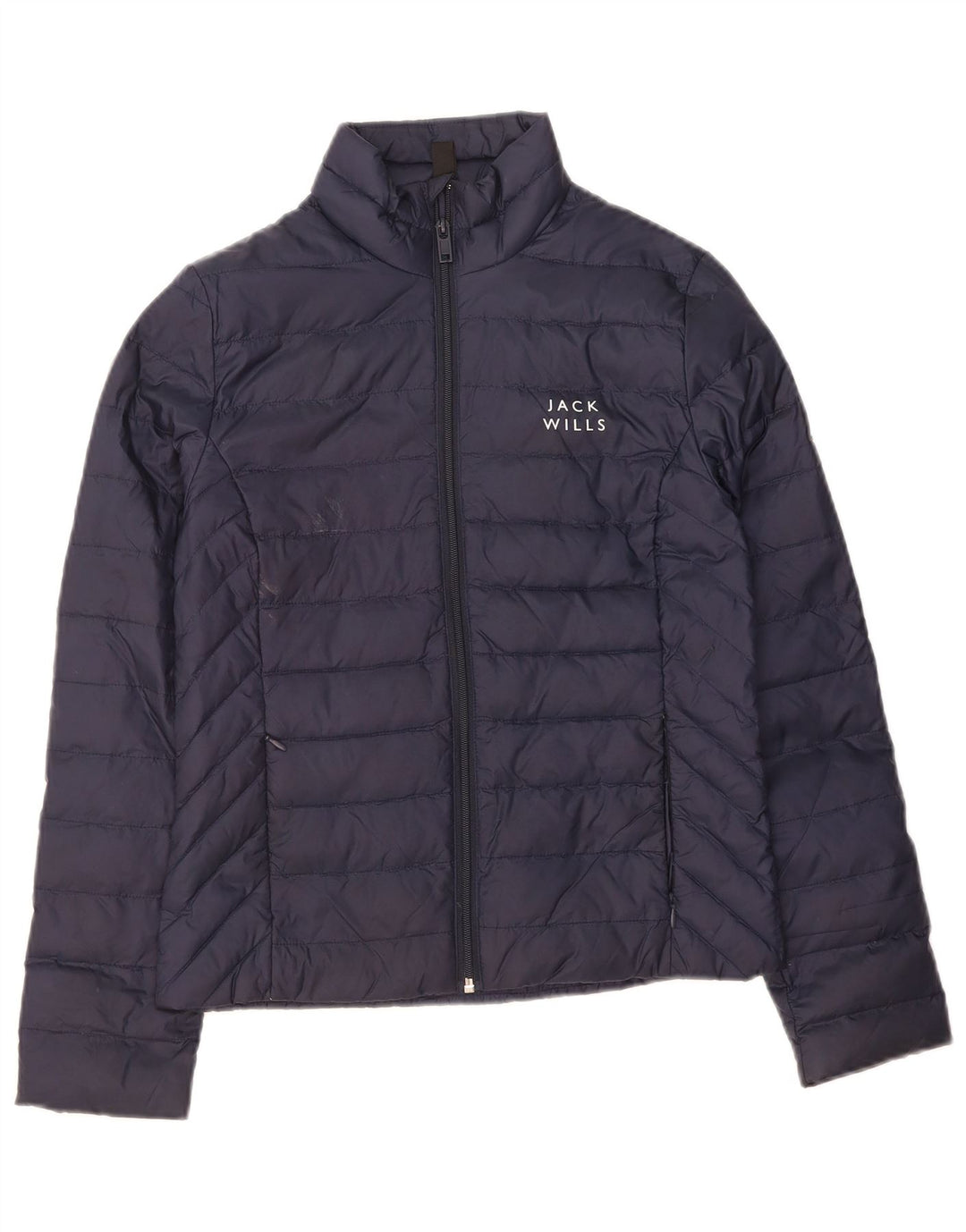 JACK WILLS Womens Padded Jacket UK 8 Small Navy Blue Polyester