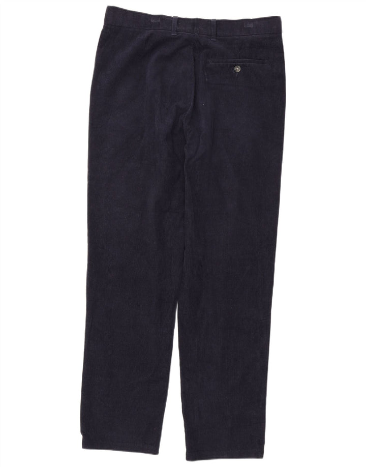 MARKS & SPENCER Pantalones regulares de pana para hombre W34 L33 Algodón azul marino