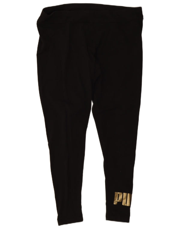 Puma Leggings gráficos para mujer UK 18 XL Algodón negro
