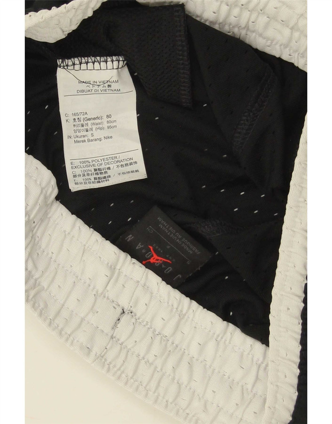 Jordan Shorts deportivos con estampado Dri Fit para hombre, poliéster con bloques de color negro pequeño