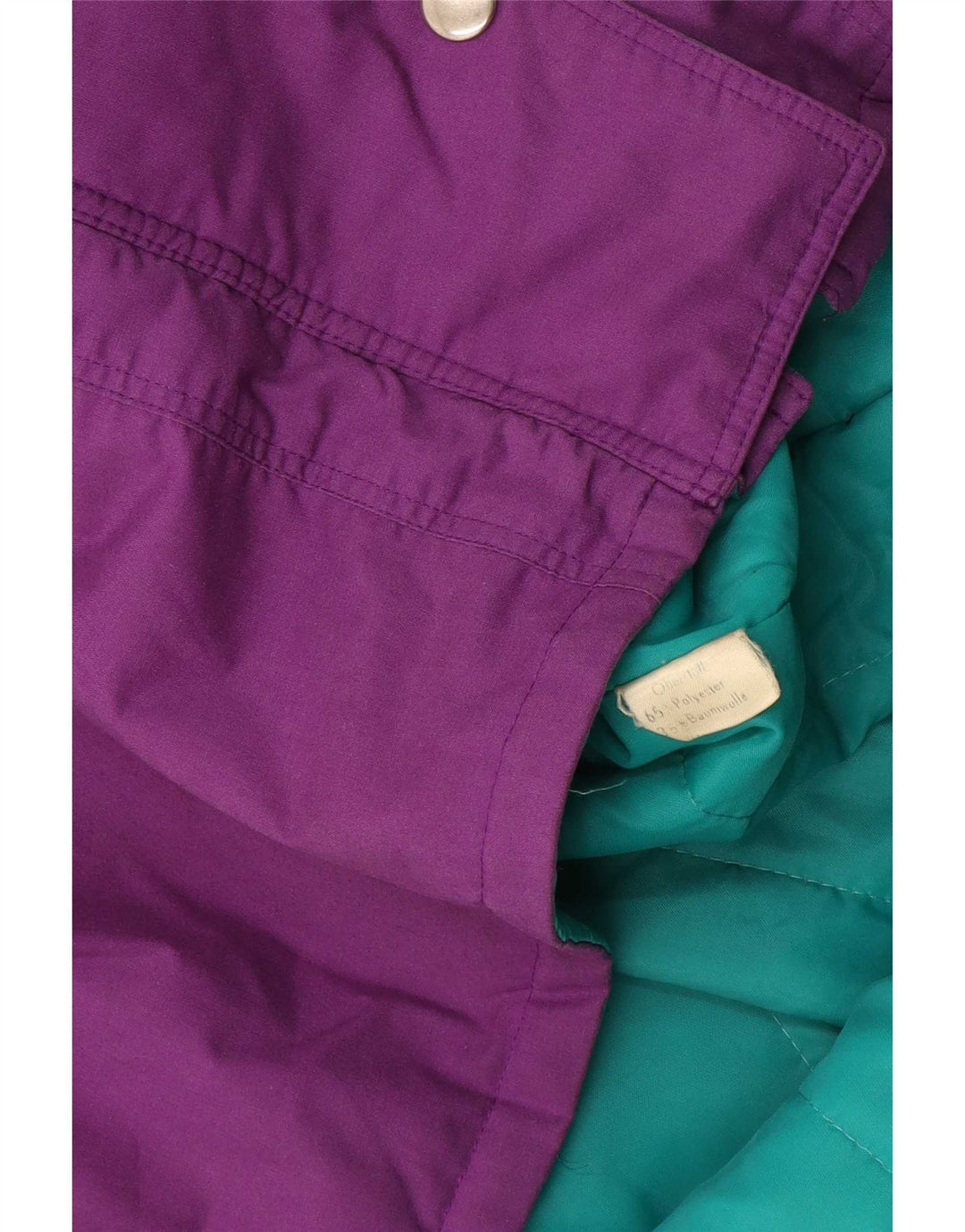 Vintage mujer cortavientos chaqueta Reino Unido 18 XL púrpura colorblock poliéster