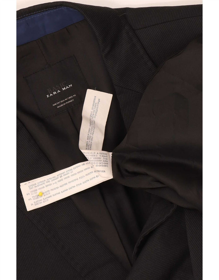 Zara Chaqueta tipo blazer de 2 botones para hombre EU 50 Mediana Viscosa a rayas negras