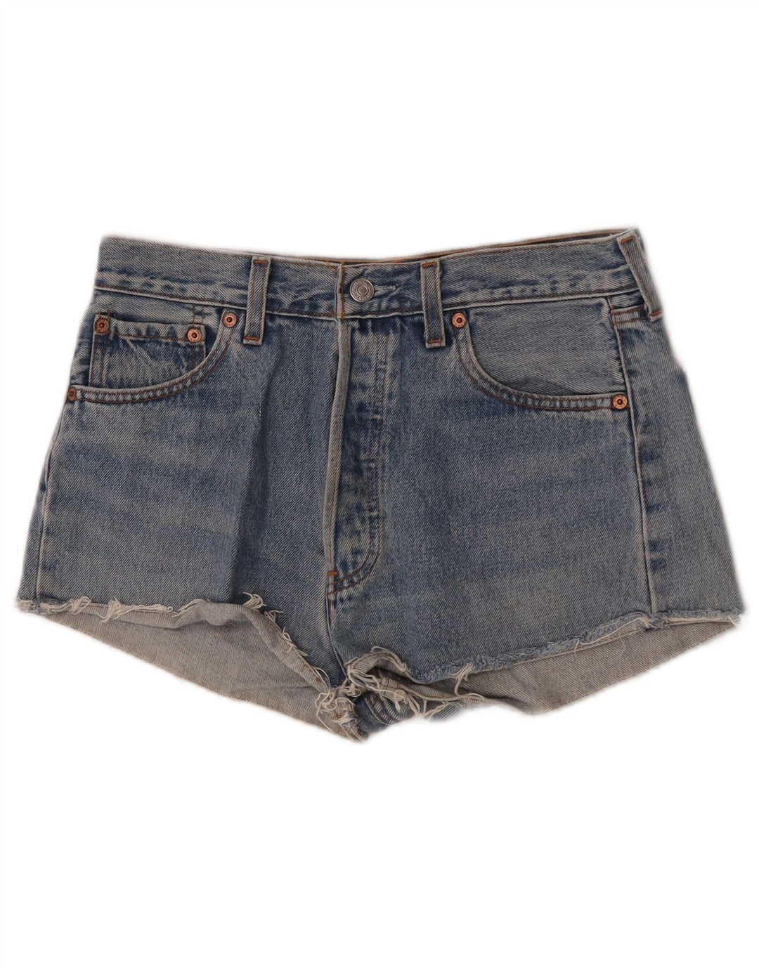 Levi's Mujer 501 Denim Hot Pants De Cintura Alta W30 Azul Medio