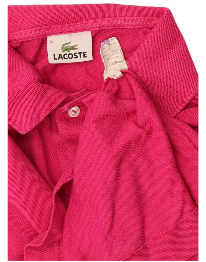 Polo Lacoste para hombre talla 5 grande algodón rosa