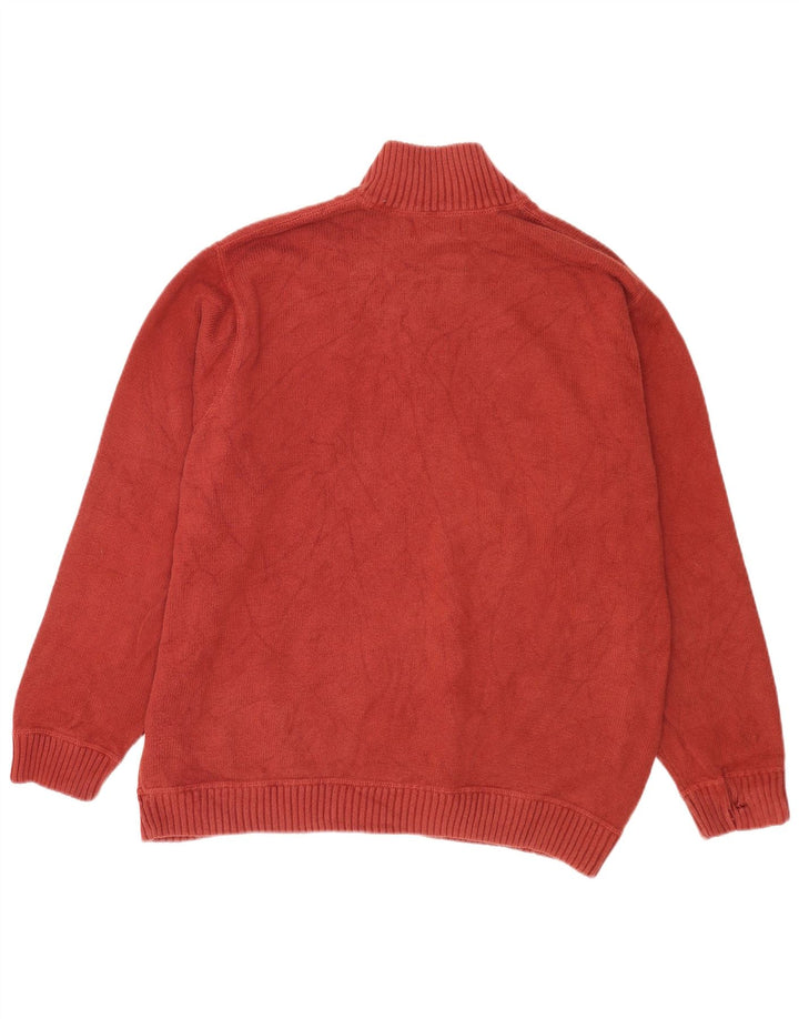 Eddie Bauer Suéter con cuello con cremallera para hombre, talla 2XL, algodón granate
