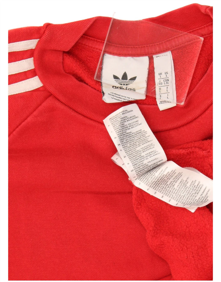 Adidas Hombre Sudadera Jumper Grande Rojo Algodón