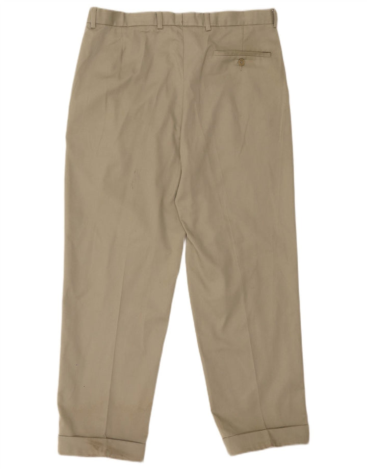 Marks & Spencer Pantalón chino con pinzas para hombre W34 L29 Poliéster gris