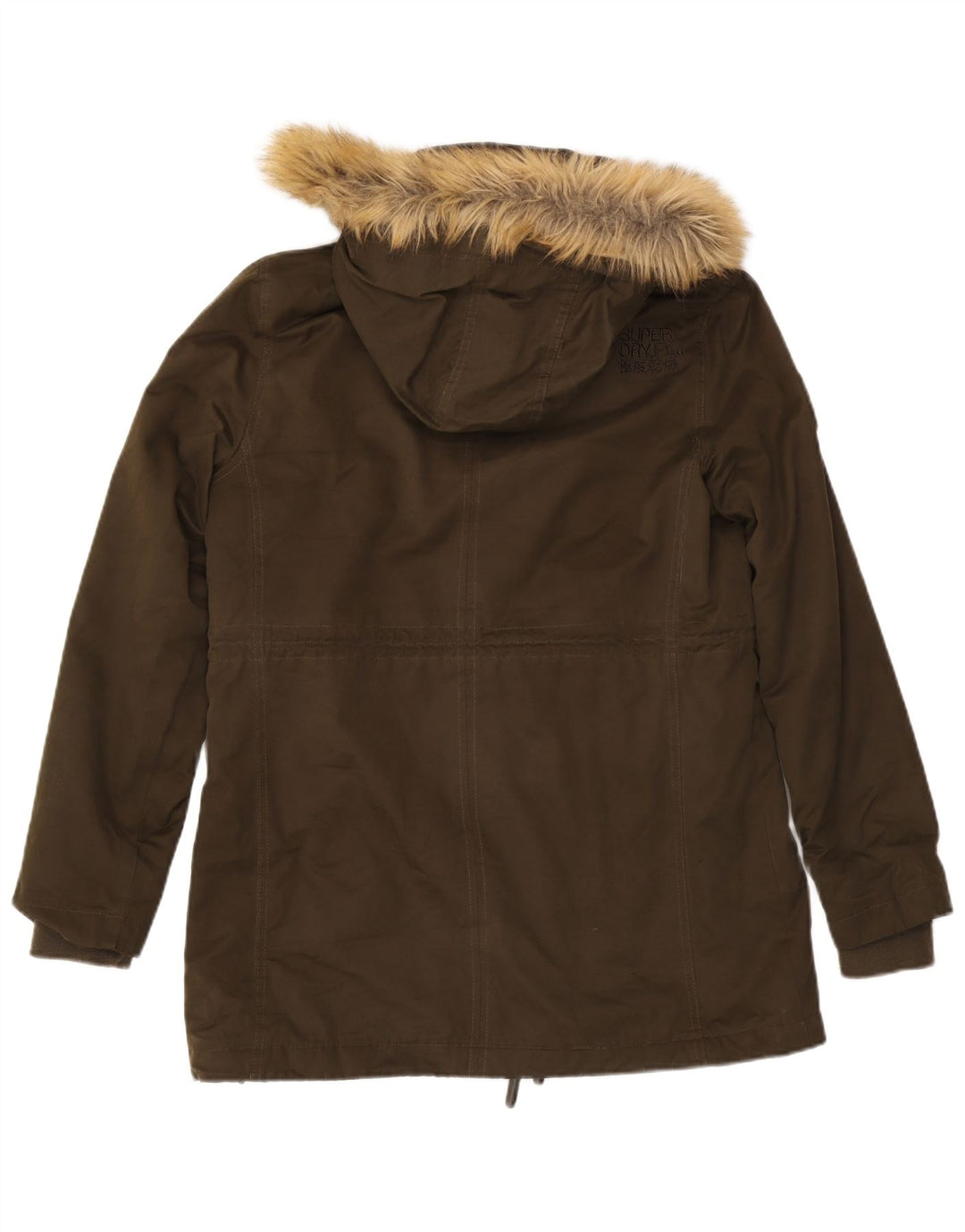 SUPERDRY Parka con capucha para mujer ES 40 XL Poliéster caqui