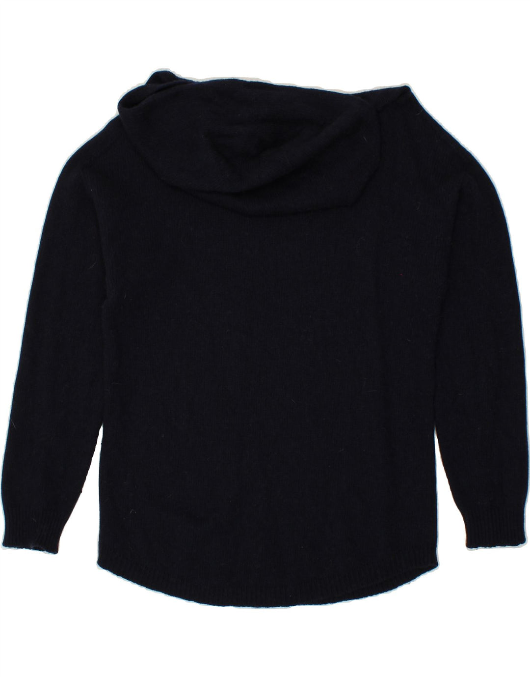 REPLAY Womens Hooded Jumper Sweater UK 14 Medium Navy Blue Wool Vintage Replay and Second-Hand Replay from Messina Hembry 