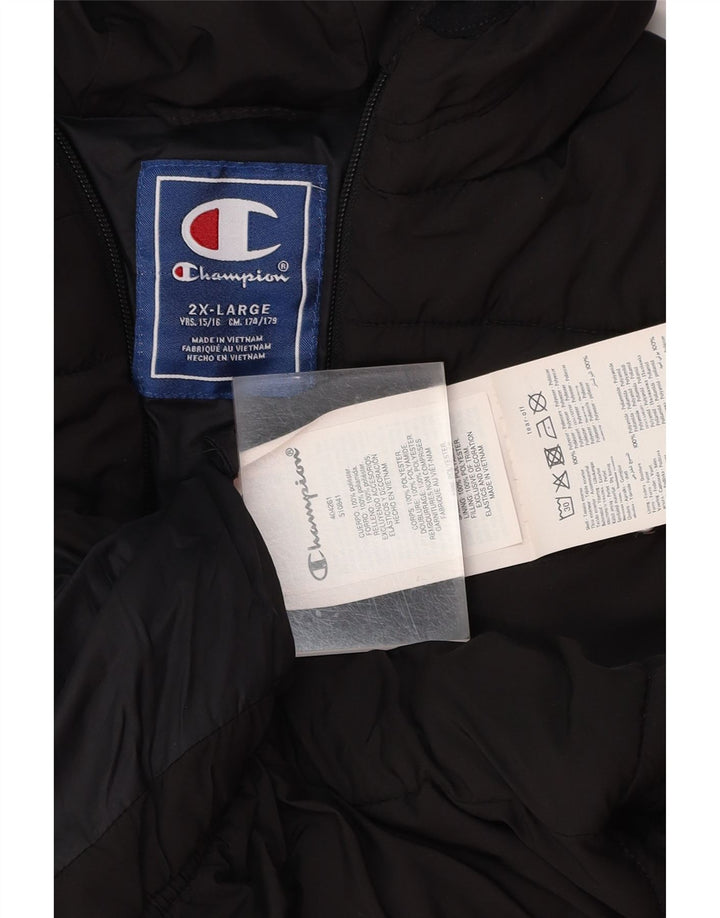 CHAMPION Chaqueta acolchada con capucha para niños 15-16 años 2XL Negro