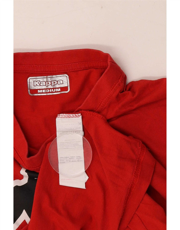 Kappa Camiseta de manga corta con gráfico regular para hombre Top Medium Red Cotton