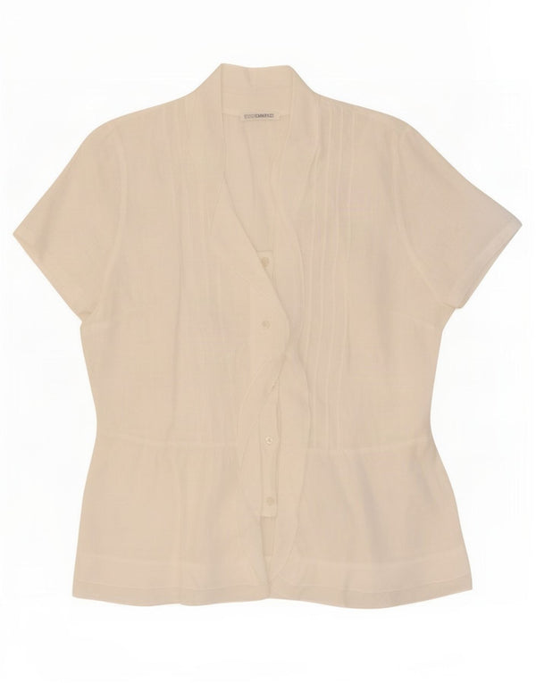Enara Camice Blusa de manga corta para mujer UK 44 Large White