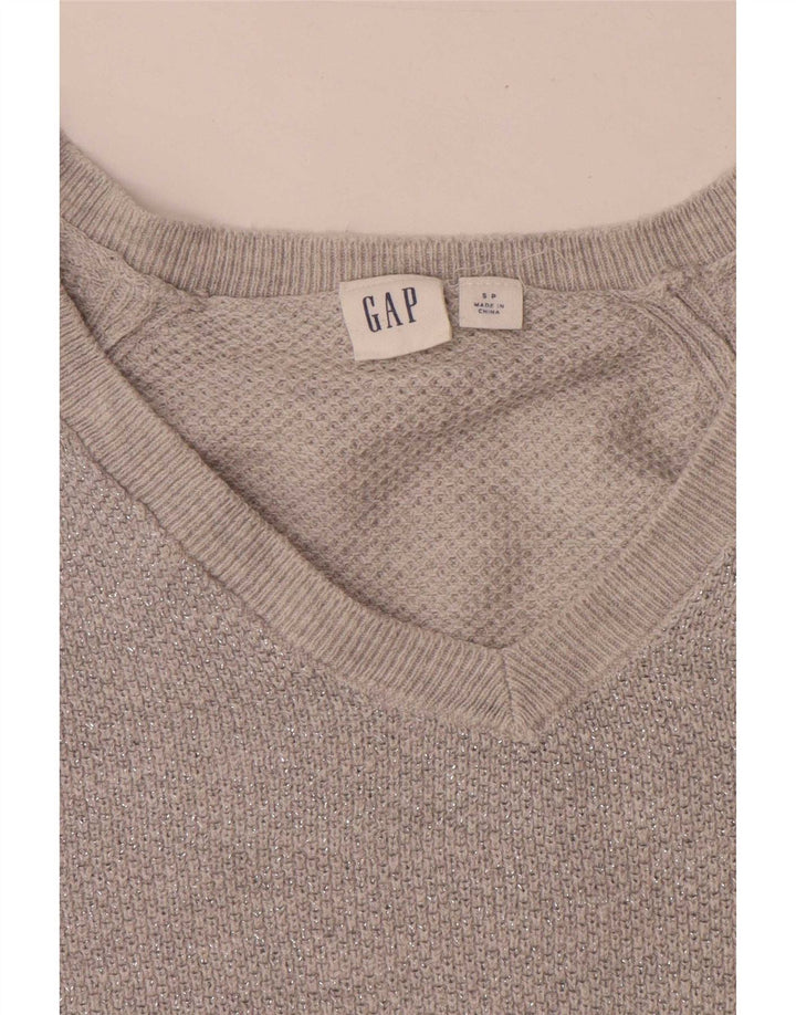 Gap Jersey extragrande con cuello en V para mujer UK 10 Small Grey