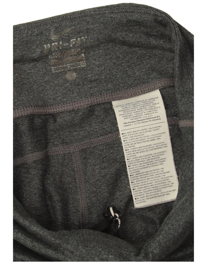 Nike Leggings cortos Dri Fit para mujer UK 8 Small Gris Poliéster