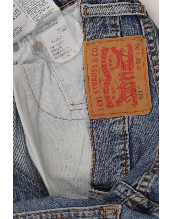 Levi's Hombre 511 Slim Jeans W32 L32 Algodón Azul