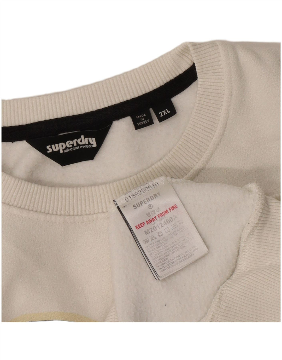 Superdry Hombre Sudadera Gráfica Jumper 2XL Algodón Blanco